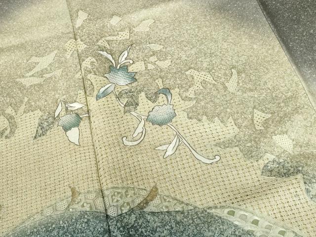 平和屋着物●中国三大刺繍 スワトウ刺繍 汕頭刺繍 総刺繍 訪問着 草花 暈し染め 金彩 正絹 逸品 未使用 DABI5383op