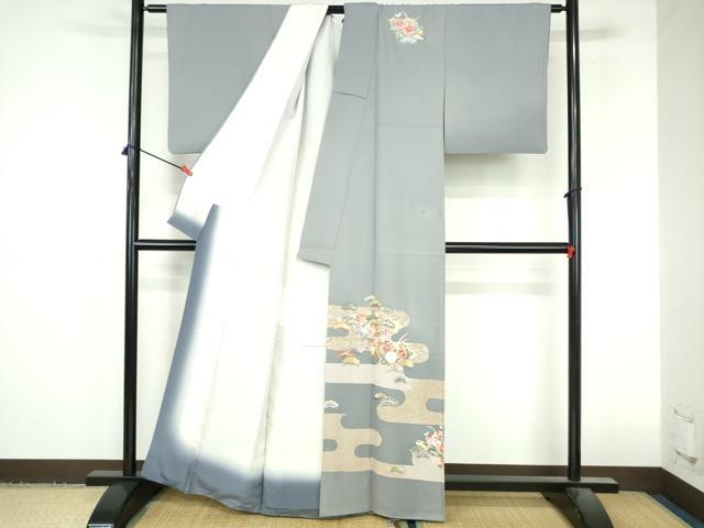 平和屋着物●訪問着 総刺繍 風景花松文 金彩 正絹 逸品 DABI5387op
