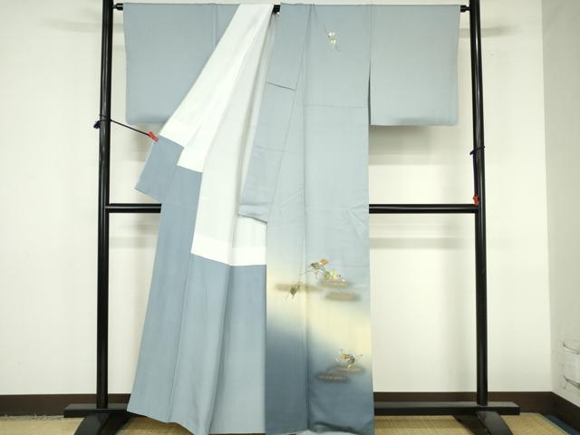 平和屋着物●訪問着 作家物 螺鈿 葡萄蔦の葉 暈し染め 金彩 正絹 逸品 DABI5393op