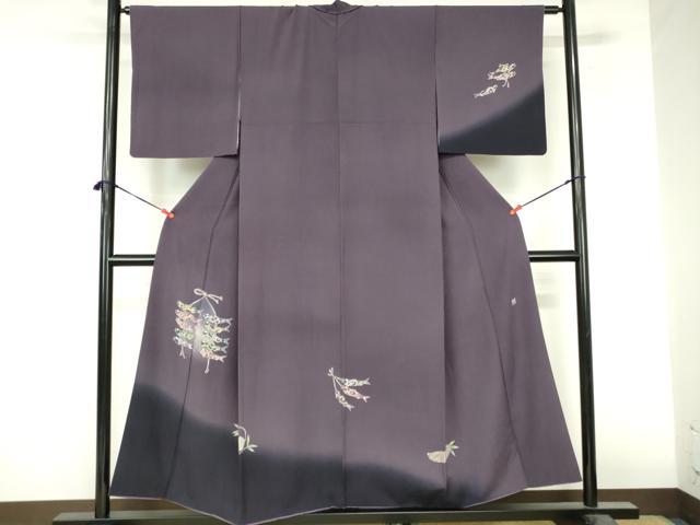 平和屋着物●訪問着 友禅 作家物 魚 暈し染め 正絹 逸品 DABI5394op