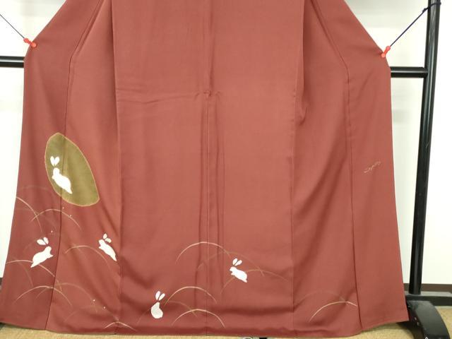平和屋着物●ファッションデザイナー HIROKO KOSHINO コシノヒロコ 訪問着 刺繍 絞り 跳び兎 露芝 さが美扱い ロング丈 逸品 DABI5399op