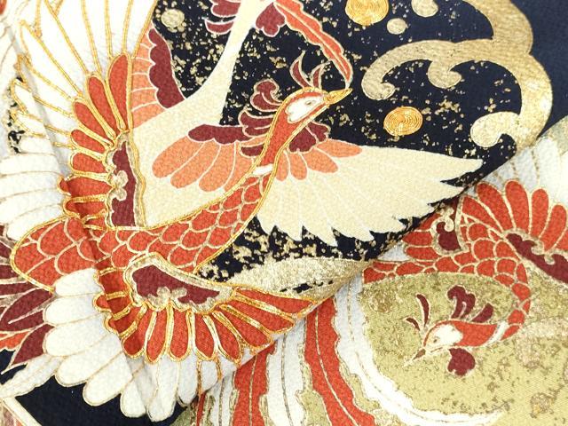 平和屋着物●豪華振袖 駒刺繍 鳳凰花松文 暈し染め 金彩 正絹 逸品 DABI5407op