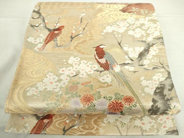 平和屋本店▼六通柄袋帯 唐織 大奥絵巻 弐拾四金二重織 正絹 逸品 DABI5433op