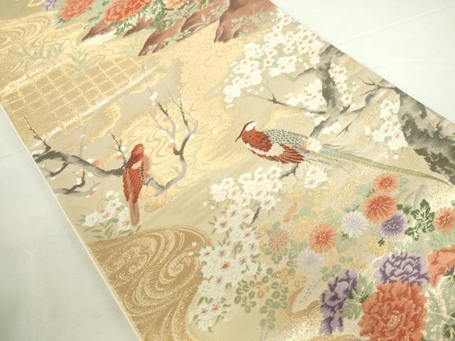 平和屋本店▼六通柄袋帯 唐織 大奥絵巻 弐拾四金二重織 正絹 逸品 DABI5433op