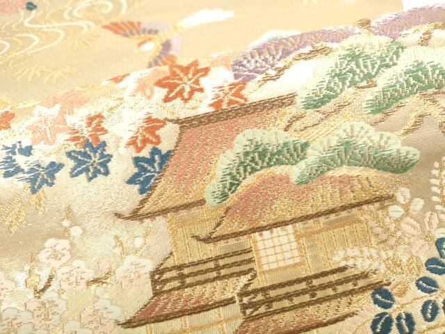 平和屋本店▼六通柄袋帯 唐織 正倉院離宮紋 本金二重箔 正絹 逸品 DABI5437op