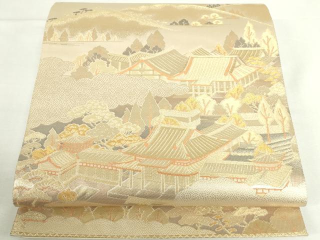 平和屋本店▼六通柄袋帯 平等院全景 純金二重箔 正絹 逸品 DABI5441op