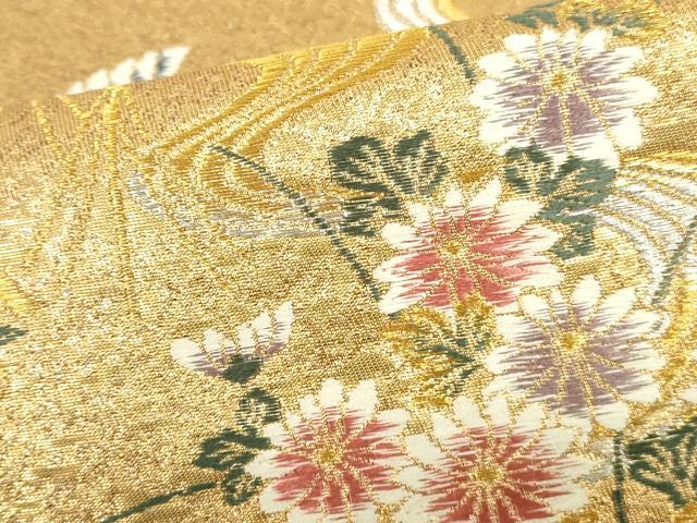 平和屋本店▼西陣 六通柄袋帯 唐織 花鳥屏風絵巻 妙金箔24K 正絹 逸品 DABI5452op