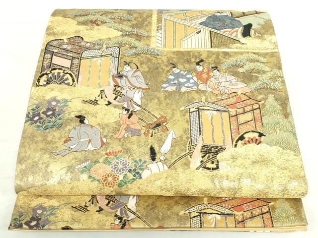 平和屋本店▼六通柄袋帯 関屋図 本金箔 正絹 逸品 DABI5462op