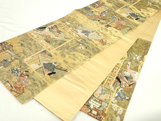平和屋本店▼六通柄袋帯 関屋図 本金箔 正絹 逸品 DABI5462op