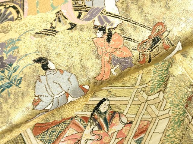 平和屋本店▼六通柄袋帯 関屋図 本金箔 正絹 逸品 DABI5462op