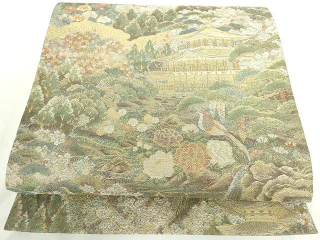 平和屋本店▼六通柄袋帯 京洛花名所 本金箔 正絹 逸品 DABI5464op