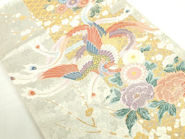 平和屋本店▼六通柄袋帯 唐織 献上鳳凰文 九百本金弐拾織 正絹 逸品 DABI5487op