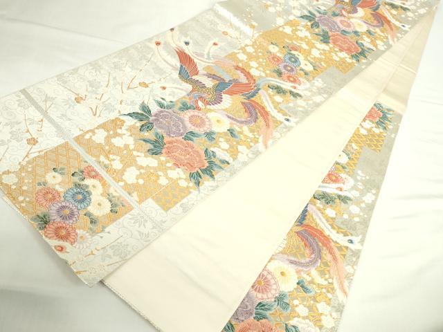 平和屋本店▼六通柄袋帯 唐織 献上鳳凰文 九百本金弐拾織 正絹 逸品 DABI5487op
