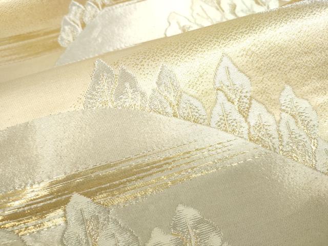 平和屋本店▼六通柄袋帯 樹林文 純金箔24K 正絹 逸品 DABI5499op