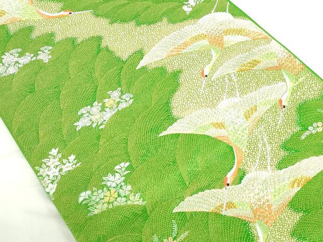 平和屋本店▼六通柄袋帯 唐織 飛鶴花文 九百錦純金箔24K 正絹 逸品 DABI5508op