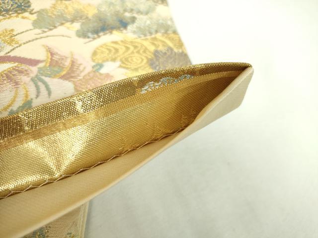 平和屋本店▼六通柄袋帯 風景花文 紹彩錦 本金箔 正絹 逸品 DABI5515op