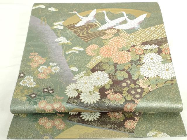 平和屋本店▼六通柄袋帯 唐織 京八景 九百織 本金箔 正絹 逸品 DABI5517op