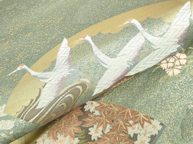 平和屋本店▼六通柄袋帯 唐織 京八景 九百織 本金箔 正絹 逸品 DABI5517op