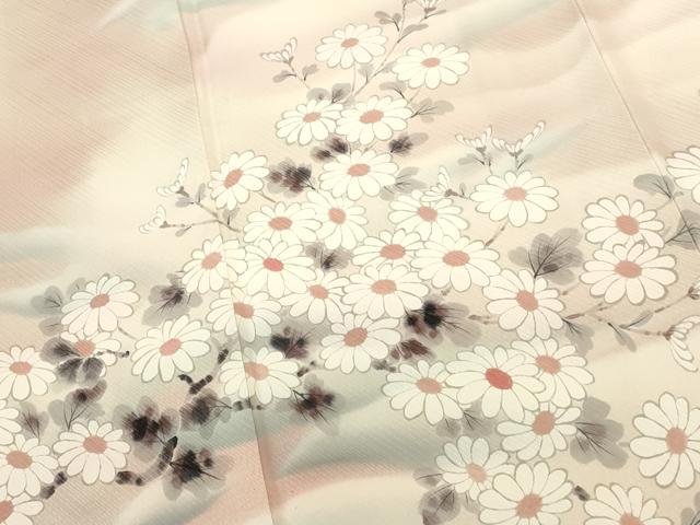 平和屋着物▼訪問着 作家物 手描き 菊 暈し染め 正絹 逸品 DABI5526op