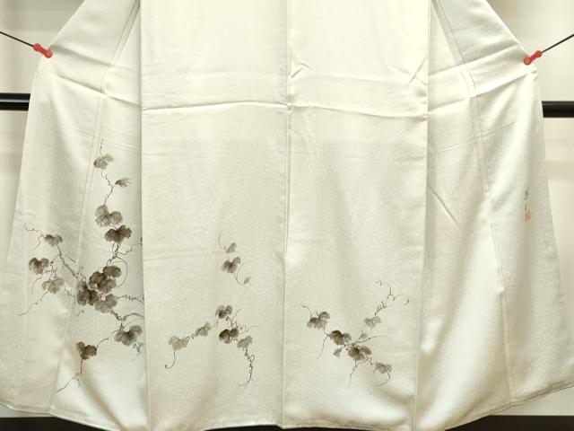 平和屋着物▼訪問着 作家物 手描き 南天蔦の葉文 金彩 正絹 逸品 DABI5527op