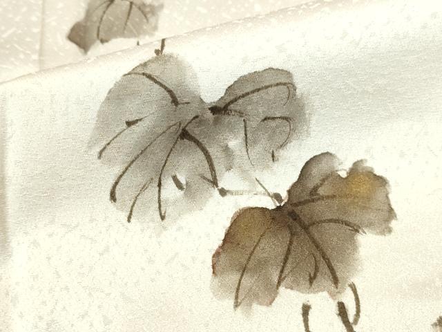 平和屋着物▼訪問着 作家物 手描き 南天蔦の葉文 金彩 正絹 逸品 DABI5527op