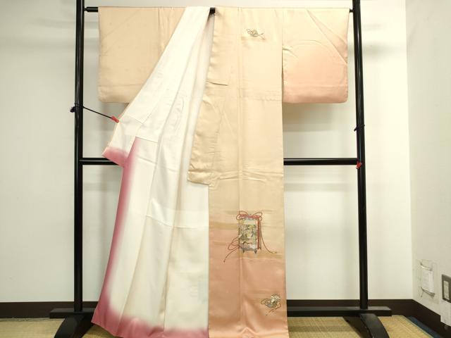 平和屋着物▼中国三大刺繍 スワトウ刺繍 汕頭刺繍 総刺繍 訪問着 貝桶花文 暈し染め 金彩 正絹 逸品 DABI5533op