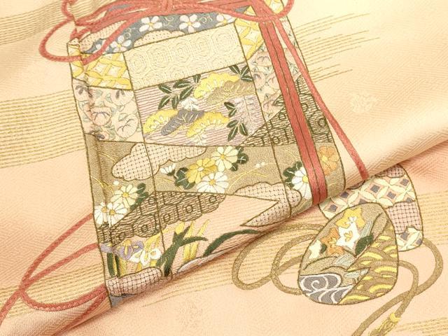 平和屋着物▼中国三大刺繍 スワトウ刺繍 汕頭刺繍 総刺繍 訪問着 貝桶花文 暈し染め 金彩 正絹 逸品 DABI5533op