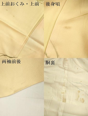 平和屋着物▼上質な小紋 手描き 枝花 暈し染め 正絹 逸品 DABI5535op