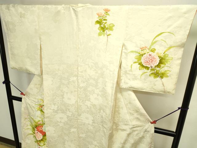 平和屋着物▼訪問着 手描き 菊 正絹 逸品 DABI5545op