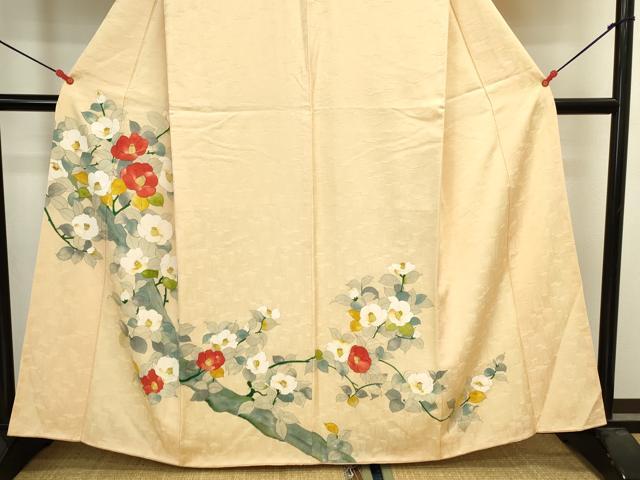 平和屋着物▼訪問着 手描き 枝花 正絹 逸品 DABI5546op