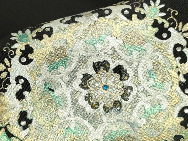平和屋着物●豪華黒留袖 作家物 螺鈿 ラインストーン 熨斗唐草 暈し染め 金銀彩 正絹 逸品 未使用 DABI5555op
