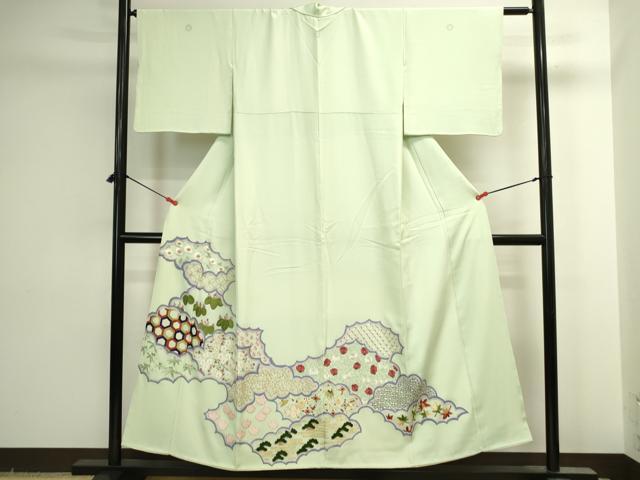 平和屋着物▼豪華色留袖 駒刺繍 総刺繍 雲取吉祥花文 金糸 正絹 逸品 DABI5557op