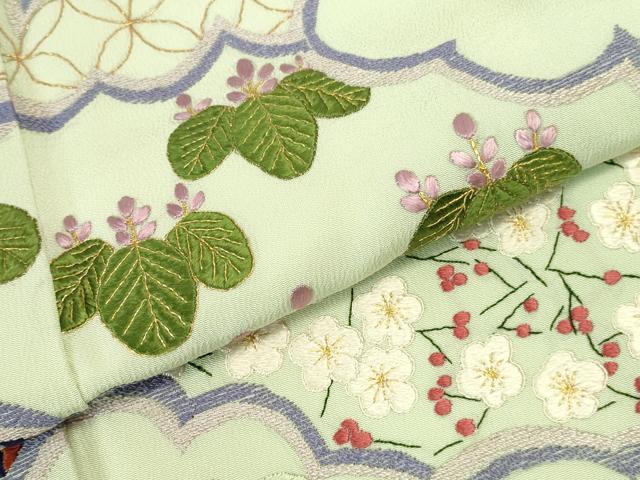 平和屋着物▼豪華色留袖 駒刺繍 総刺繍 雲取吉祥花文 金糸 正絹 逸品 DABI5557op