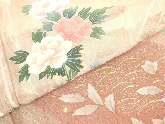 平和屋着物●訪問着 絞り 草花 暈し染め 金彩 正絹 逸品 DABI5567op