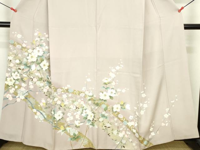 平和屋着物●訪問着 駒刺繍 草花 暈し染め 金彩 正絹 逸品 DABI5588op