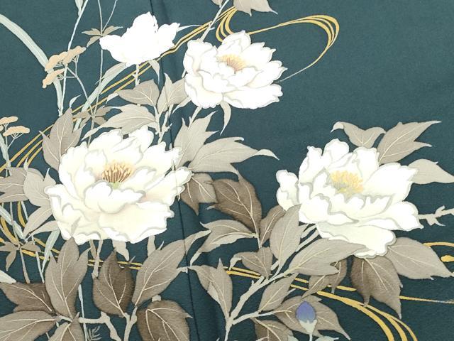 平和屋着物●伝統工芸士 森勇雄 訪問着 流水花文 ロング丈 正絹 逸品 DABI5621op