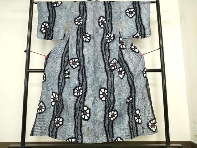 平和屋着物∴夏物 浴衣 有松鳴海絞り 舞花 綿 逸品 DABI5633op