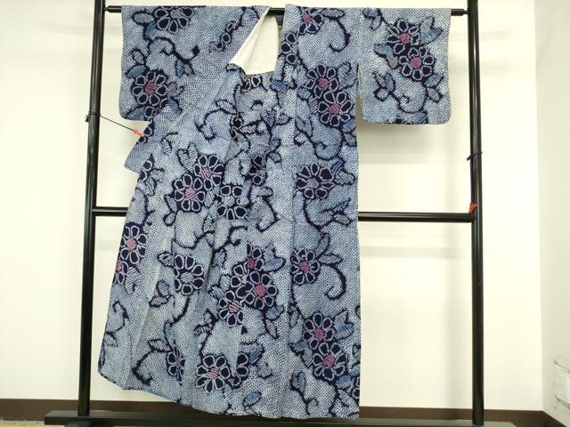 平和屋着物∴夏物 浴衣 有松鳴海絞り 草花 綿 逸品 DABI5637op