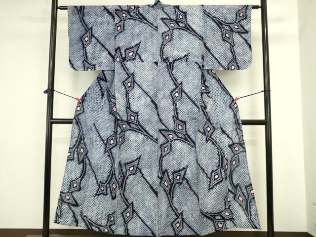 平和屋着物∴夏物 浴衣 有松鳴海絞り 抽象文様 綿 逸品 DABI5651op