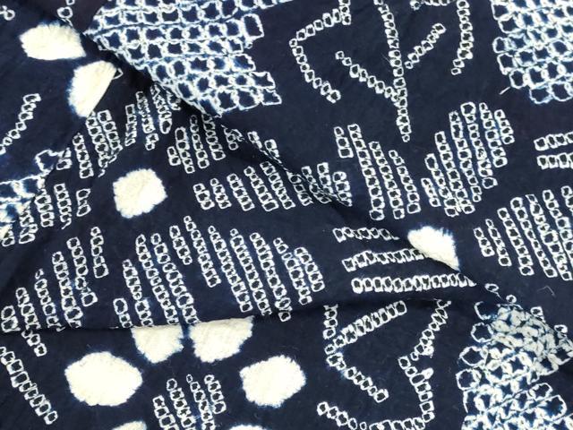 平和屋着物∴夏物 浴衣 有松鳴海絞り 流水花文 綿 逸品 DABI5665op
