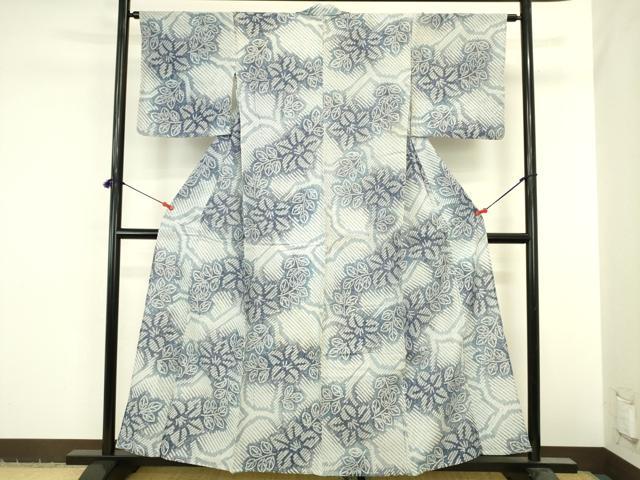 平和屋着物∴夏物 浴衣 有松鳴海絞り 草花 綿 逸品 DABI5671op