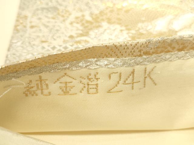 平和屋本店▼西陣 六通柄袋帯 風景文 純金箔24K 正絹 逸品 DABI5682op