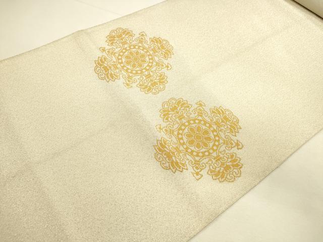 平和屋本店▼太鼓柄袋帯 綴れ 動物花丸文 本金糸24K 正絹 逸品 DABI5700op