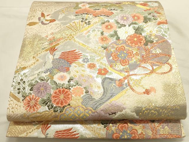 平和屋本店▼六通柄袋帯 唐織 桃山宝華松文 本金箔二重 正絹 逸品 DABI5706op