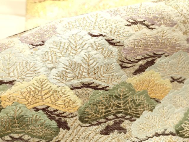 平和屋本店▼六通柄袋帯 唐織 桃山宝華松文 本金箔二重 正絹 逸品 DABI5706op