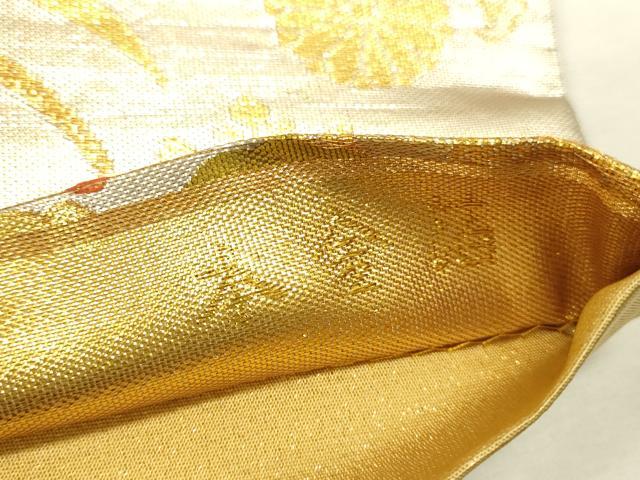 平和屋本店▼六通柄袋帯 唐織 鳳凰花文 麗華錦 本金箔 正絹 逸品 DABI5708op