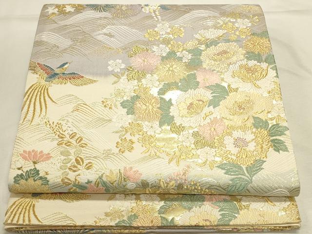 平和屋本店▼六通柄袋帯 花雅唐織錦 本金箔 正絹 逸品 DABI5711op