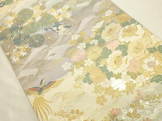 平和屋本店▼六通柄袋帯 花雅唐織錦 本金箔 正絹 逸品 DABI5711op