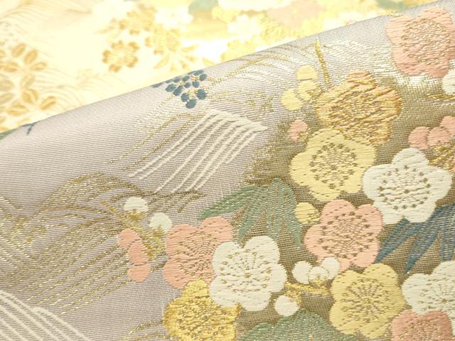 平和屋本店▼六通柄袋帯 花雅唐織錦 本金箔 正絹 逸品 DABI5711op
