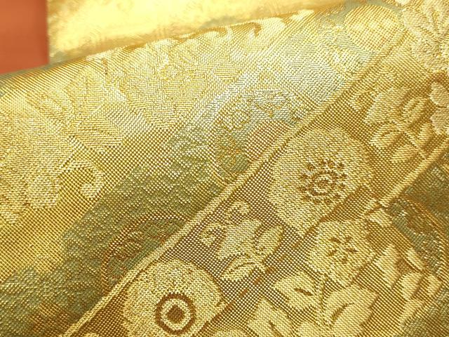 平和屋本店▼六通柄袋帯 艶飾箔 鳳凰花丸文 本金箔 正絹 逸品 DABI5720op